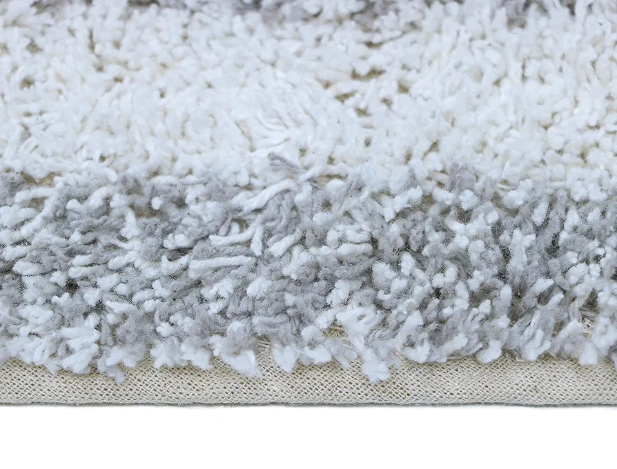THE HOME TALK Cotton Morocco Door mat | Water Absorbent Runners | Designer Bath Mats | Floor Mats for Kitchen, Bathroom | Non-Slip | 44 x 64cm | Natural and Grey
